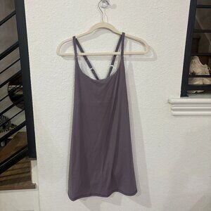 Purple Women' Tennis Dress, Athletic Dress with Built-in Bra & Shorts Pockets